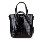 サンローラン ロゴ トートバッグ ショルダーバッグ 2WAY ブラック レザー レディース SAINT LAURENT 【中古】